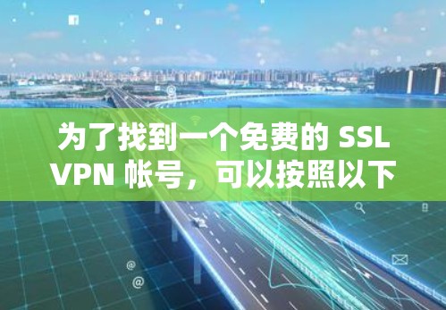为了找到一个免费的 SSLVPN 帐号,可以按照以下步骤进行 为了找到一个免费的 SSLVPN 帐号,可以按照以下步骤进行